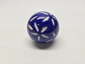 Drawer Pull Round Blue With White Flowers