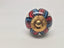 Drawer Pull Orange Blue and Gold Flower