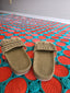 Rope rug turquoise and coral