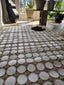 Rope rug camel/white