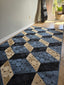 Rope rug 3d boxes denim/black/camel