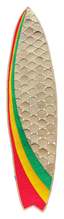 Rope surfboard and colorful border on a white background