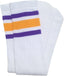 socks-white purple/gold stripe