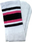 socks-white black/pink stripe