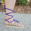 Lori sandal with purple lace, side view