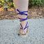 Lori sandal with purple lace, back view