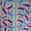 Pattern of rope art with purple and blue stripes on a textured background