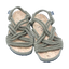 Pair of olive rope sandals on a white background