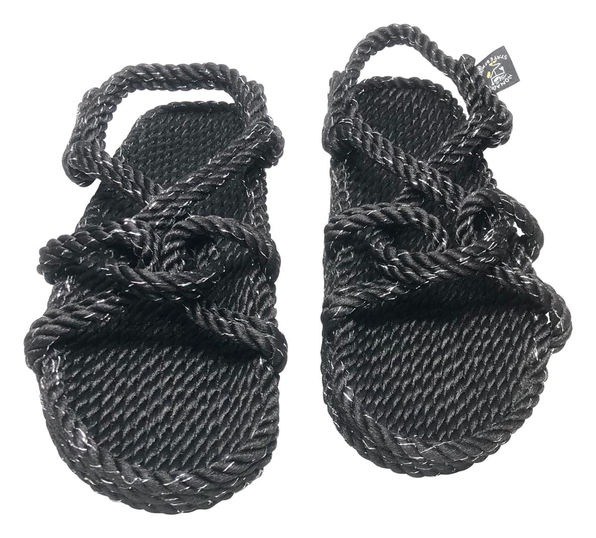 The Mountain Momma rope sandal in black sparkle color – Nomadic State ...